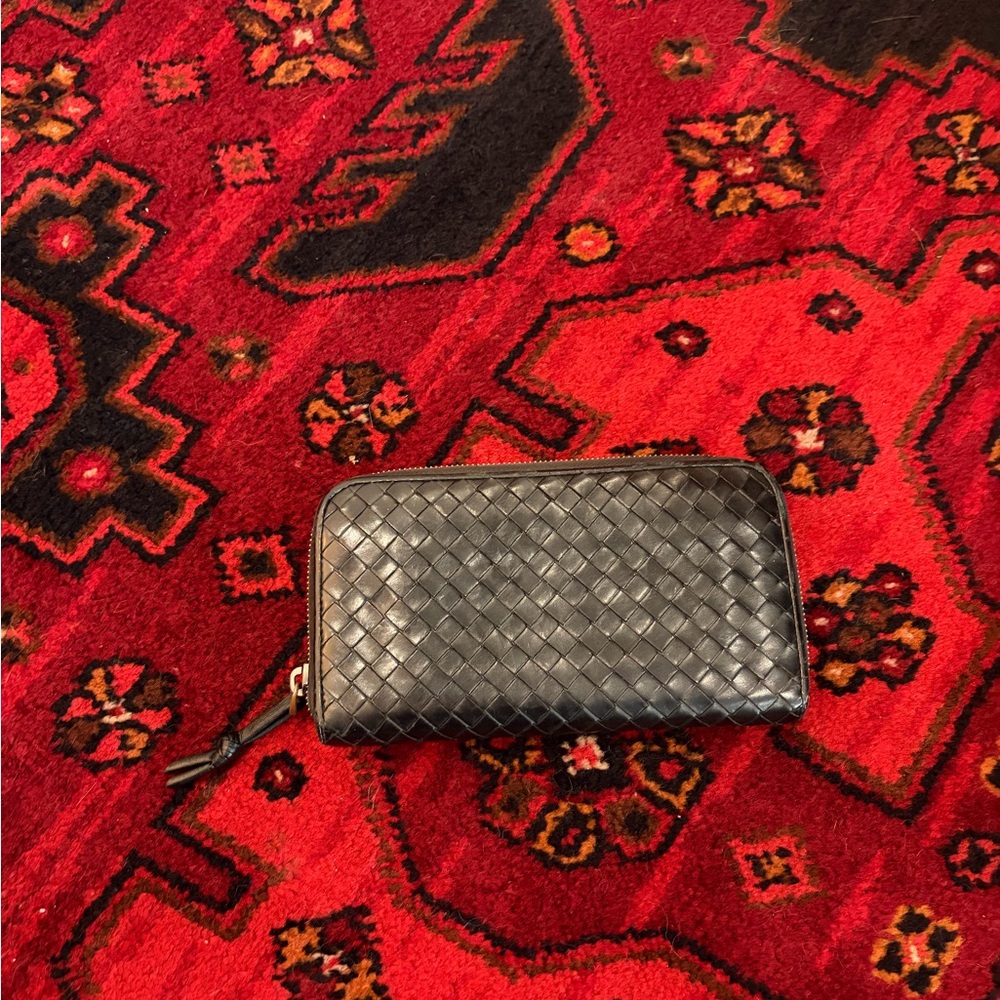 Bottega Veneta Black Leather Wallet